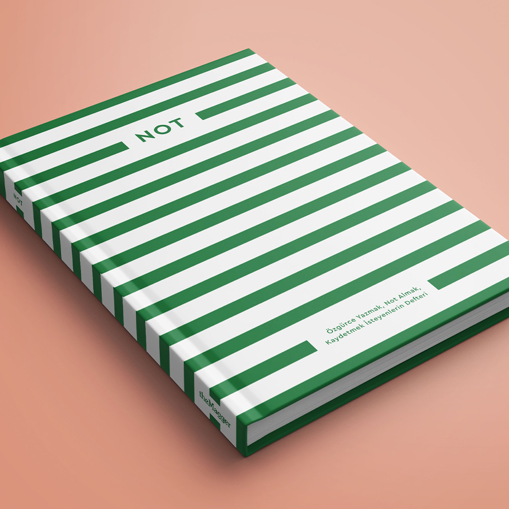 THE MAGGER Not - Striped Yeşil-Beyaz / Çizgili Defter